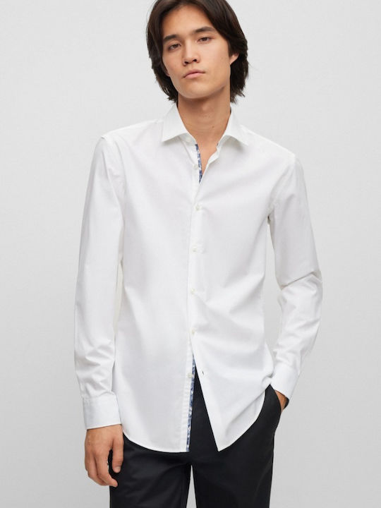 Hugo Boss Men's Shirt Long Sleeve Cotton White