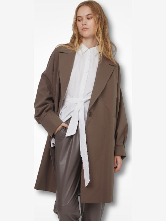 Femeie Maro Palton Oversized cu Nasturi