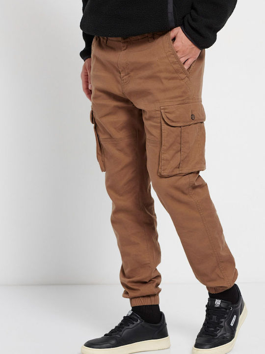 Funky Buddha Trousers Cargo in Regular Fit Taba...