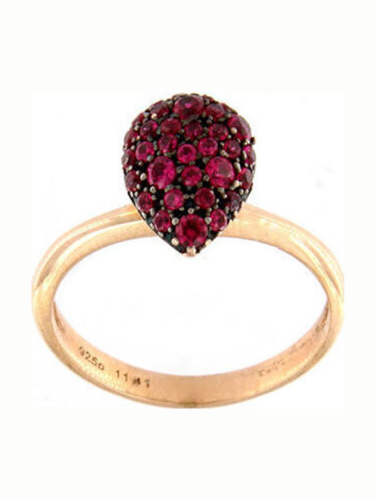 Arteon Ring with Zircon made of Silver Gold Plated