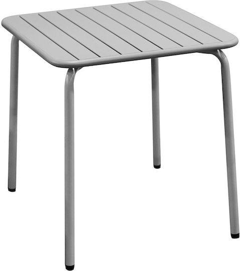 Brio Outdoor Dinner Free Standing Metal Table Cool Grey 70x70x73cm