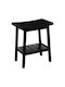 Stool For Living Room Wooden Dael Black 40x25x46cm