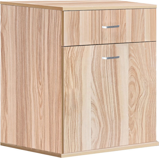Bedside Table Mille Wooden Beige 40x40x60cm