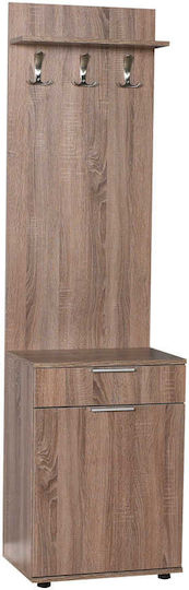 Vieno Hallway Furniture with Hanger and Shoe Rack Natural 60x40x180cm