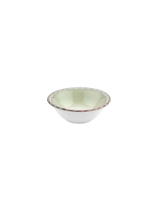 By Bone Serving Bowl Round made of Porcelain Green 6pcs
