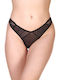 Damen Zeichenfolge mit Spitze Black