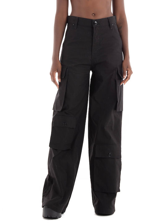 G-Star Raw Damen Stoff Cargo Hose in Weiter Linie Schwarz