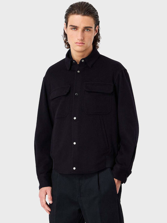 Langärmelig Overshirt Schwarz