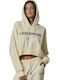 Body Action Women's Long Hooded Fleece Sweatshirt White