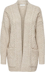 Only Women's Knitted Cardigan Beige