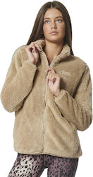Body Action Women's Cardigan with Zipper Beige