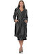 Damen Schwarz Trenchcoat