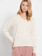 Funky Buddha Damen Langarm Pullover Baumwolle mit V-Ausschnitt Sugar