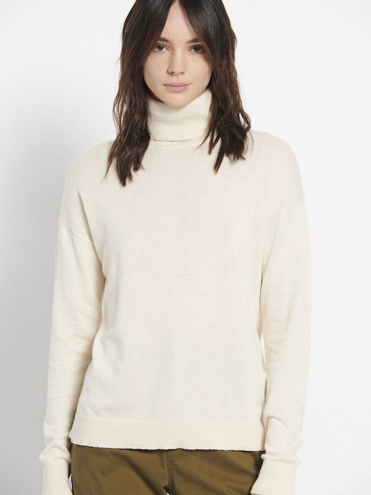 Women's Long Sleeve Sweater Cotton Turtleneck Sugar