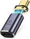 Powertech Μετατροπέας USB-C male σε USB-C female Γκρι (PTH-109)
