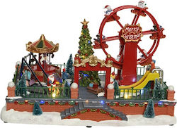 Kaemingk Illuminated Christmas Decorative Ferris Wheel with Music and Motion 36.5x24.9x23.2cm