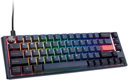 Ducky Wired One 3 Cosmic Sf Gaming Mechanical Keyboard 65% with Cherry MX Red switches and RGB lighting (English US)