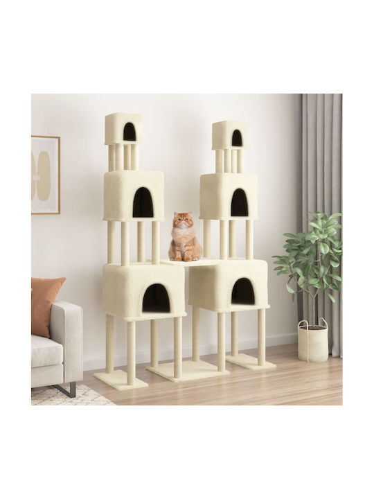 vidaXL Kratzbaum Katzenbäume Beige 136x47.5x199cm