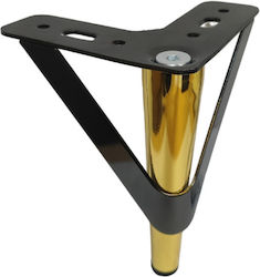 JGS S.A. Metallic Furniture Leg Suitable for Couch Μαύρο Νίκελ 15cm