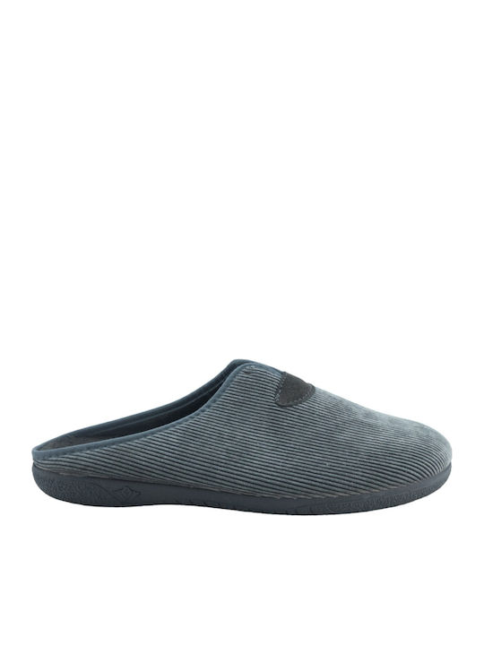Adam's Shoes Χειμερινές Ανδρικές Παντόφλες Γκρι