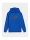 Kinder-Sweatshirt mit Kapuze und Taschen Blau