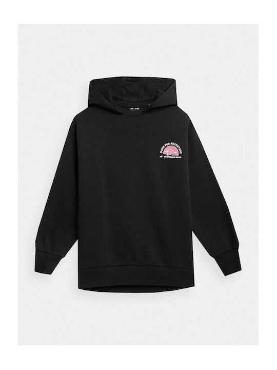 4F Kinder Sweatshirt mit Kapuze Schwarz