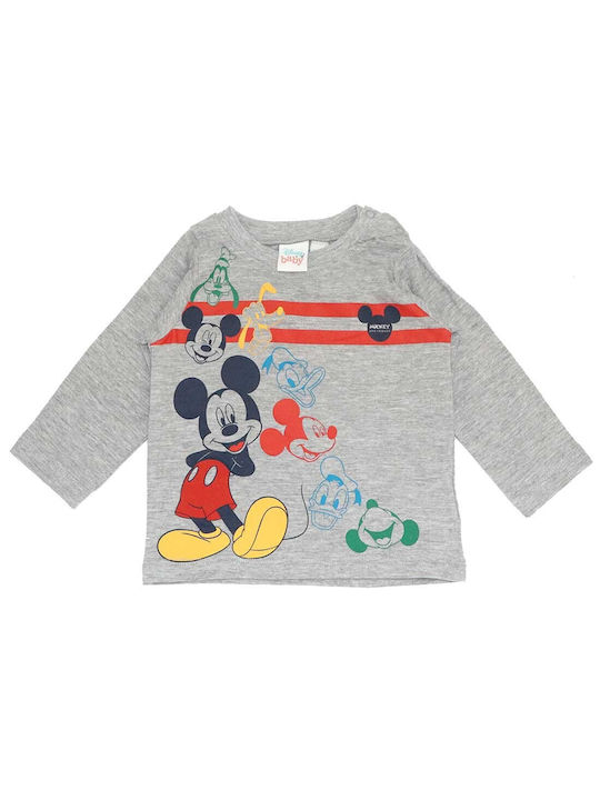 Disney Kids Blouse Long Sleeve Gray Mickey