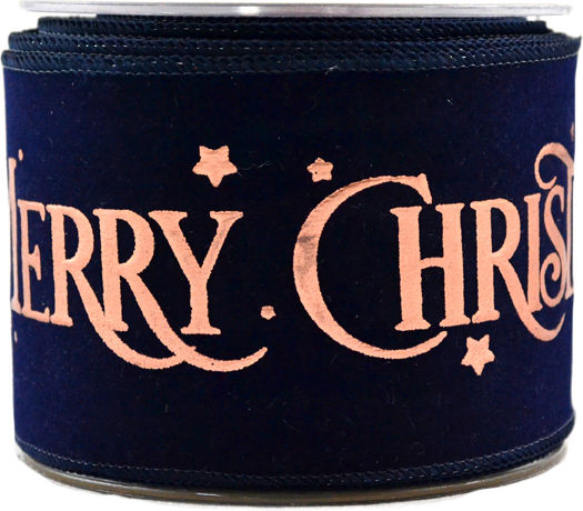 Kappa Decor Χριστουγεννιάτικη Κορδέλα Merry Christmas Υφασμάτινη Μπλε 900x6cm
