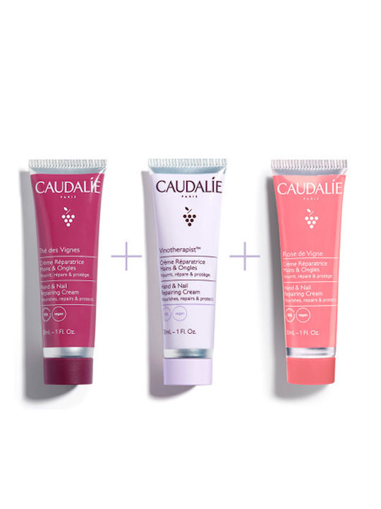 Caudalie Moisturising Hand Cream Trio Skin Care Set for Moisturizing 3pcs