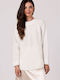 BE Knit Women's Long Sleeve Sweater White