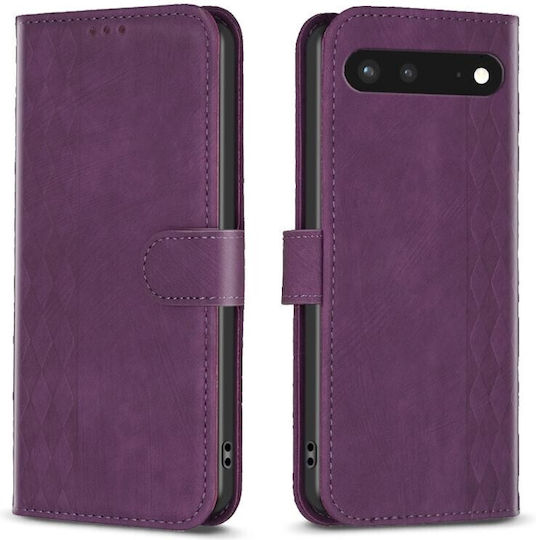 Plaid Embossed Wallet Μωβ (Google Pixel 7)