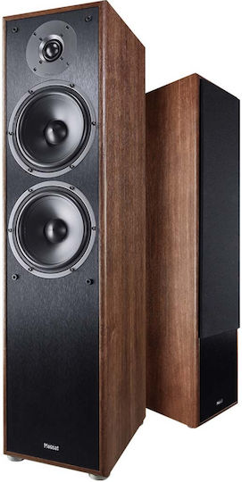 Magnat Monitor S80 144807 Paar Hi-Fi Lautsprecher Boden 160W 2 Anzahl von Fahrern B21.5xT27xH21.5cm. Walnuss