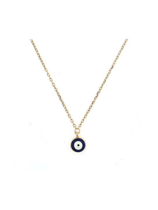 Antwnakakis Necklace Eye from Gold Plated Silver