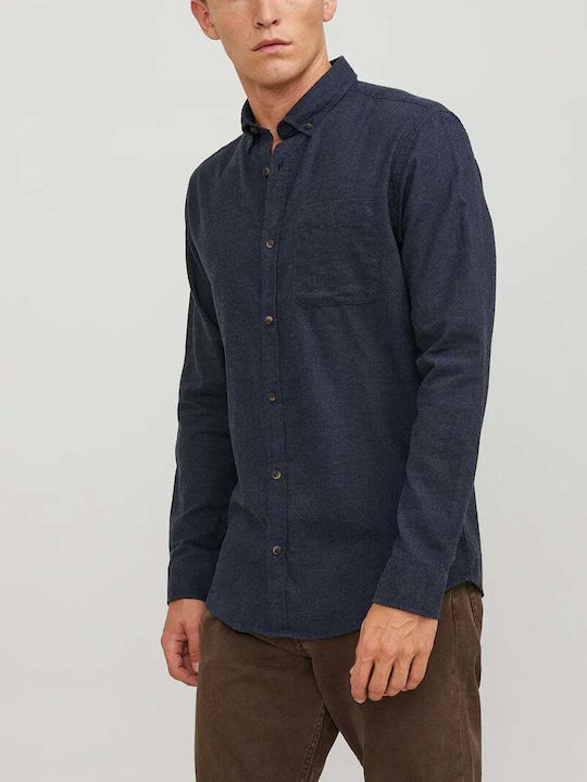 Jack & Jones Long-sleeved Flannel Shirt Navy Bl...