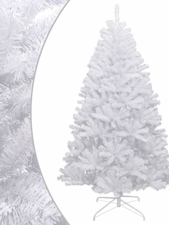 Τεχνητό Snowy Christmas White Tree with Metallic Base and Built in Branches H210cm