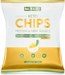 BeKeto Protein Chips mit Geschmack Schweizer Käse & französische Zwiebel Glutenfrei 30g