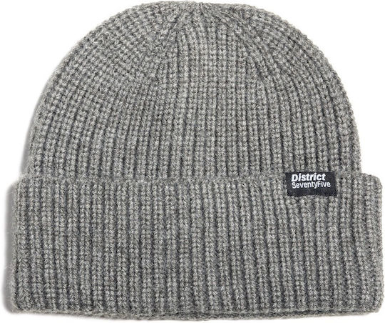 Beanie Unisex Beanie with Rib Knit in Gray color
