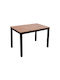 Table Kitchen Wooden with Metal Frame Black Velvet-Black Metal 100x60x75cm