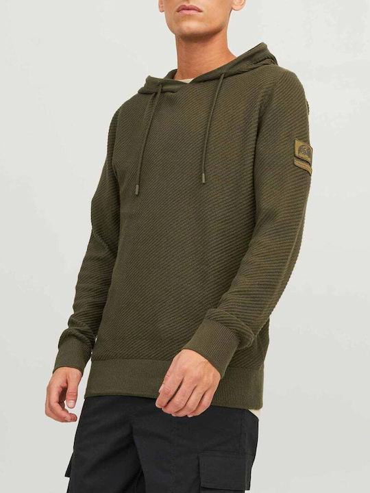 Jack & Jones Ανδρικό Φούτερ με Κουκούλα Olive Night