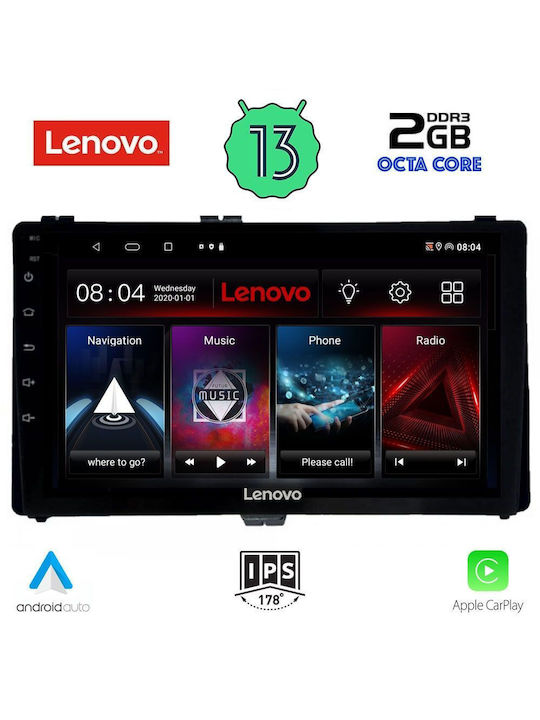 Lenovo Car-Audiosystem für Toyota Auris 2015> (Bluetooth/USB/WiFi/GPS/Apple-Carplay/Android-Auto) mit Touchscreen 9"