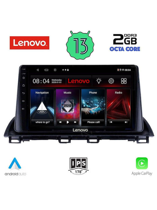 Lenovo Ηχοσύστημα Αυτοκινήτου για Mazda 3 2014> (Bluetooth/USB/WiFi/GPS/Apple-Carplay/Android-Auto) με Οθόνη Αφής 9"