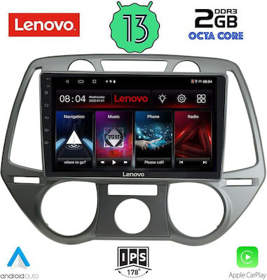 Lenovo Car-Audiosystem für Hyundai i20 2008-2012 mit A/C (Bluetooth/USB/WiFi/GPS/Apple-Carplay/Android-Auto) mit Touchscreen 9"