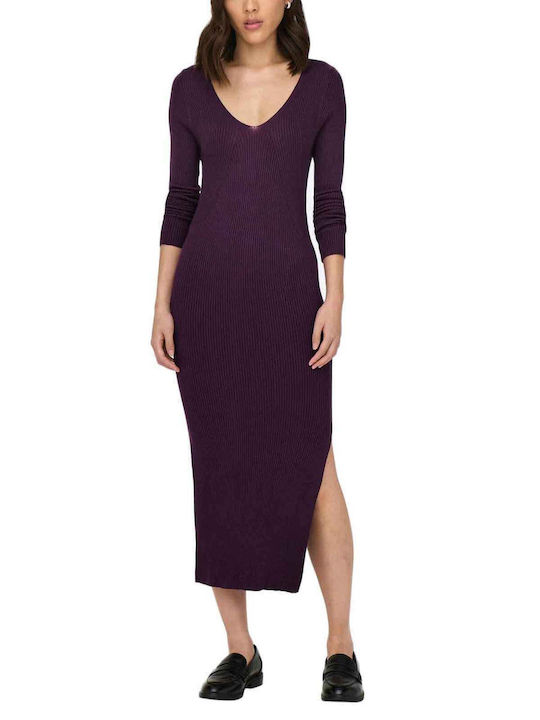 Only Life Midi Knitted Purple Dress