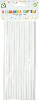 Tpster Paper Drinking Straws White 25pcs