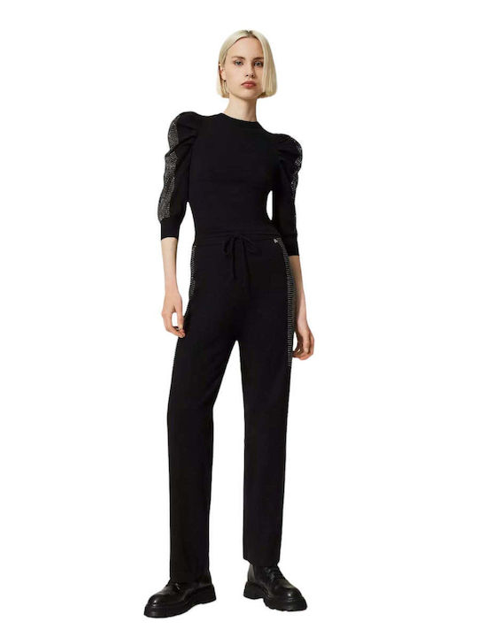 Twinset Femei Tesatura Pantaloni Negru