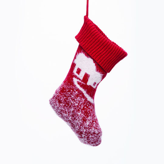 Weihnachtliche Dekorative Socke Stoff L46xB20xH20cm. Rot