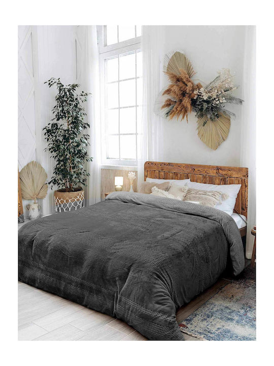 Madi Array Super Double Duvet Cover 220x240 Anthracite 21029-07