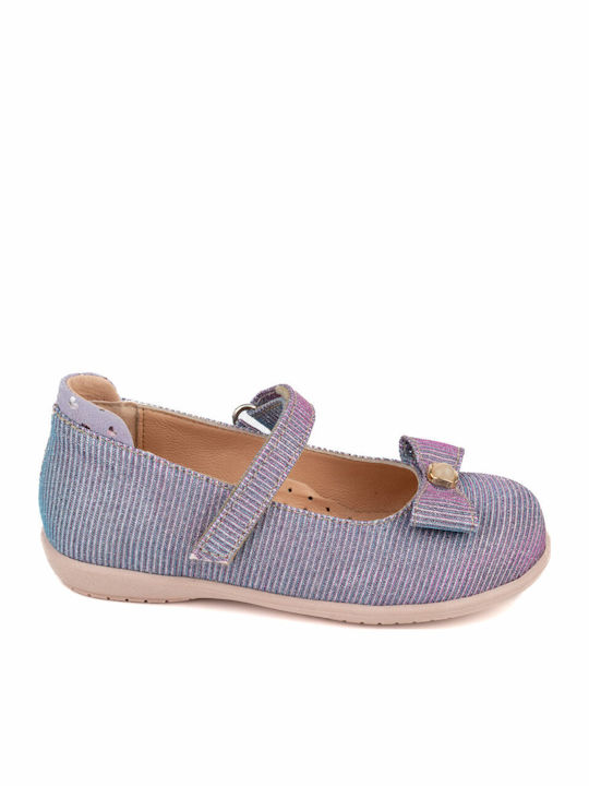 Balerini copii Anatomic cu închidere Hoop & Loop de Piele Violet
