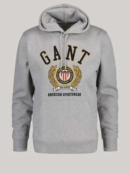 Gant Sweatshirt with Hood Gray