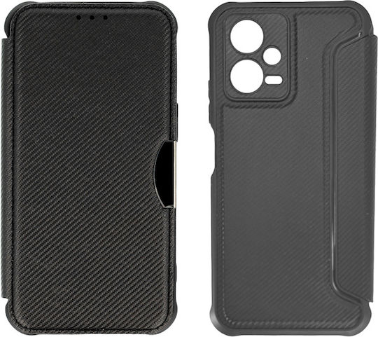 Powertech Razor Carbon Umschlag Rückseite Leder Schwarz
